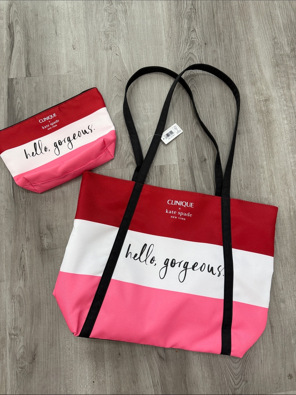 kate spade Colorblock 'hello, gorgeous' Tote and Make Up Bag